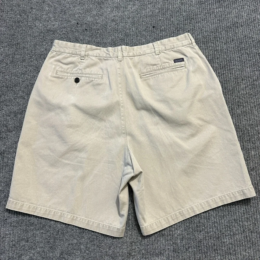 Tommy‎ Hilfiger Golf Shorts Mens Size 36 Beige Cotton Pleated Front High Rise